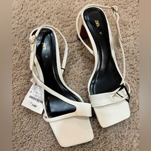 Zara White Heels